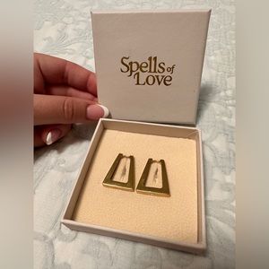 SPELLS OF LOVE- ALIA HOOPS - 18K RECYCLED GOLD PLATED NWT